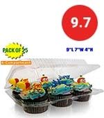 6-compartment muffin/cake container
