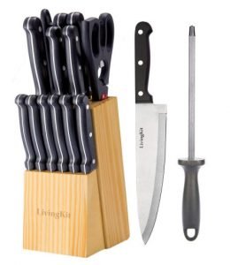 Livingkit Stainless Steel Kitchen 14 Piece Knife Set