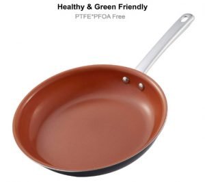 Hommate 9 Inch Healthy Green Ceramic Frying Pan for Eggs
