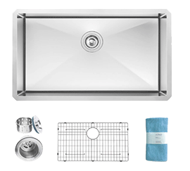 Zuhne Modena 32 Inch Undermount Single Bowl Kitchen Sink