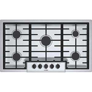 Bosch 36 inch Stainless Steel Gas Sealed Burner Cooktop