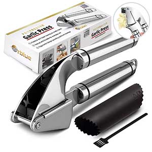orblue stainless steal garlic press