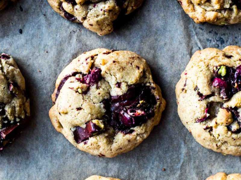 Chocolate & Cranberry Bark Coconut Oil Cookies