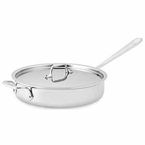 all-clad 4403 stainless steel tri-ply bonded dishwasher safe 3-quart pan with lid