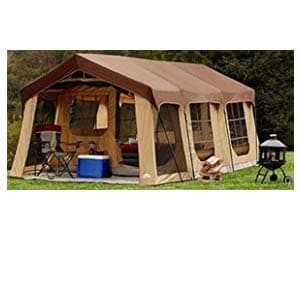large 10 person family cabin tent w/front porch, room divider and rear door