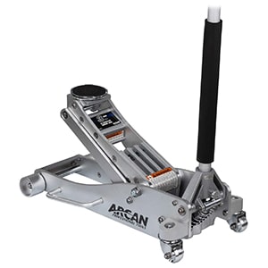 arcan 3-ton quick rise aluminum floor jack with dual pump pistons & reinforced lifting arm