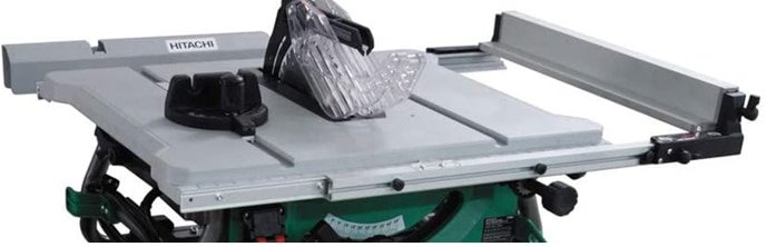 hitachi c10rj 15-amp jobsite table saw with rip capacity and fold and roll stand