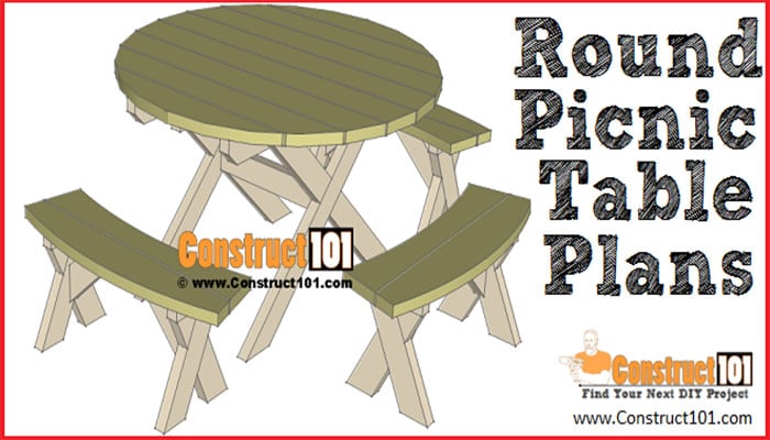 construct101’s round picnic table plans