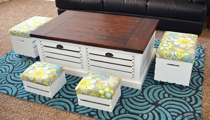 crate storage coffee table