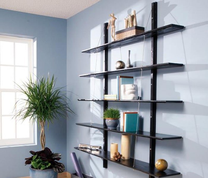 family handyman's suspended bookshelves