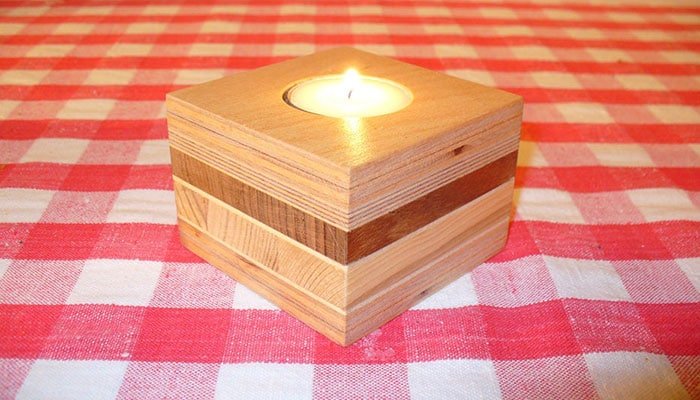 scrap wood candle holder