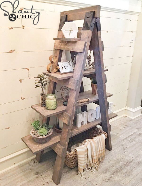 shanty 2 chic's ladder sawhorse bookcase