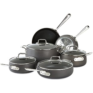 all clad hard anodized nonstick dishwasher safe cookware set