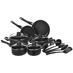 amazonbasics 15 piece cookware set