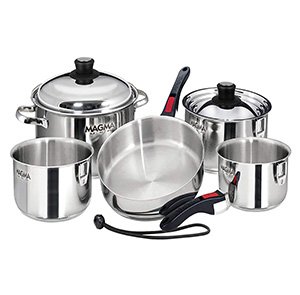 gourmet nesting stainless steel cookware