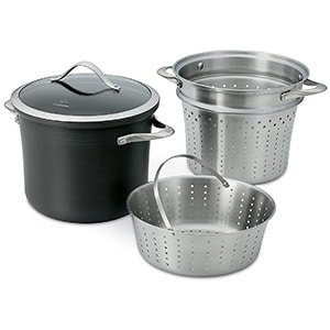 contemporary aluminum pasta pot